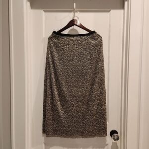 Anthropologie - Maeve gold metallic midi skirt